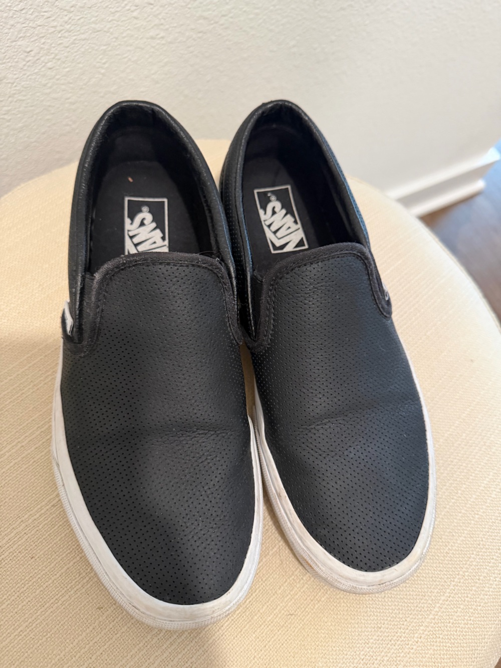 Vans Black Perforated Slip-On Loafers